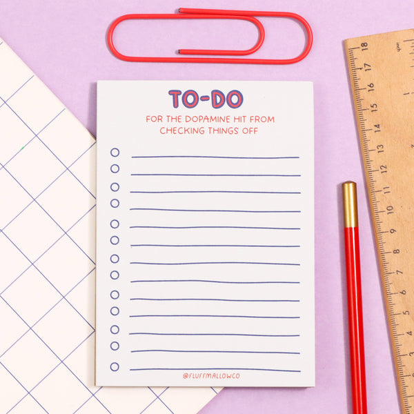 Fluffmallow - A6 To do for the dopamine hit funny notepad (4"x6")
