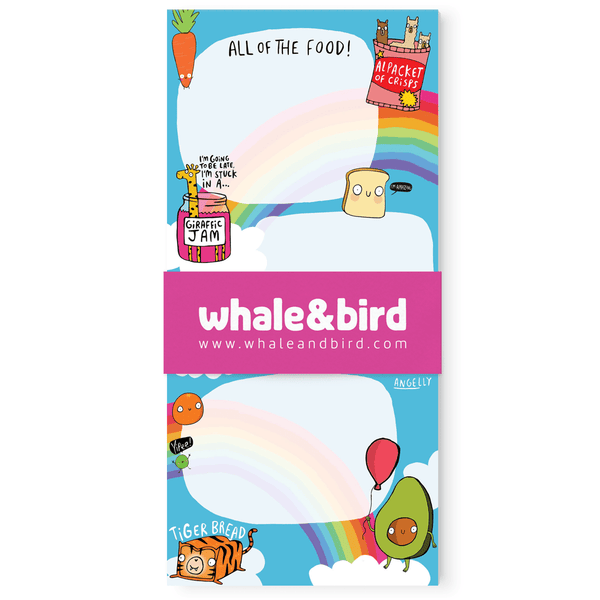 Whale & Bird - All of the Food DL Notepad