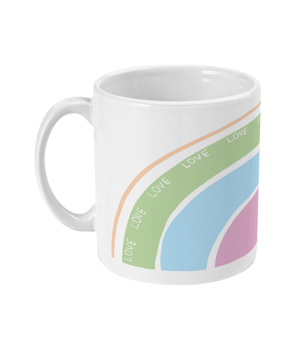 LIttle Green Pigeon - 11oz Mug - love rainbow