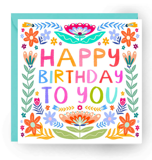 The Sunshine Bindery - Happy Birthday To You Recycled Greetings Card