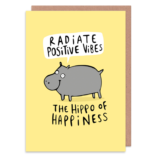 Whale & Bird - Hippo Of Happiness Greeting Card