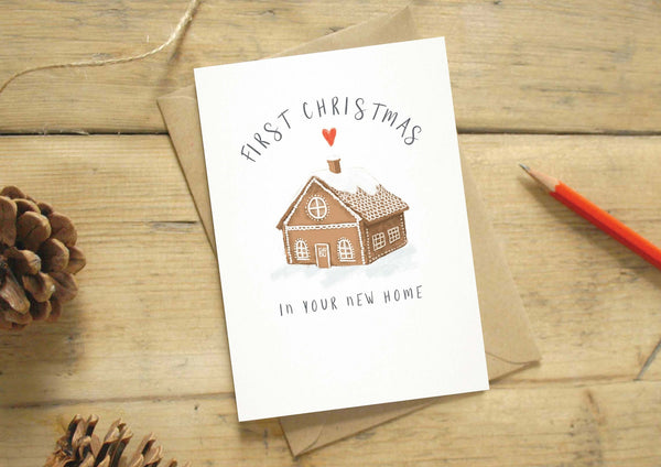 Christmas Card - 'First Christmas in your new home' Gingerbread house Hedgehogs   - Every Goose
