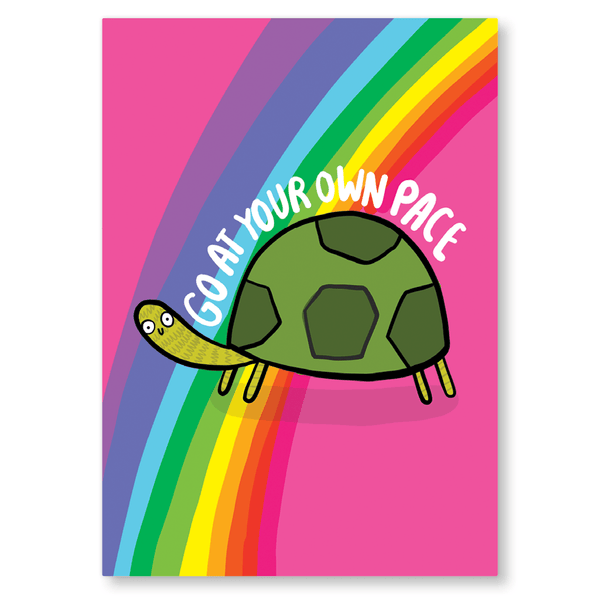 Go at your own pace POSTCARD - Whale and Bird