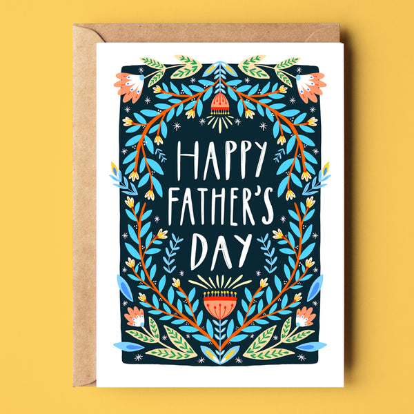 Happy Father Day Folk Card- Card - Sunshine Bindery