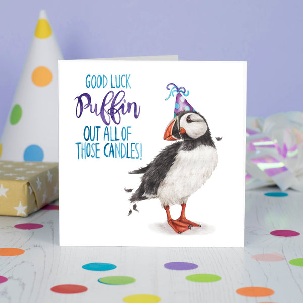 'puffin the candles out ' Card