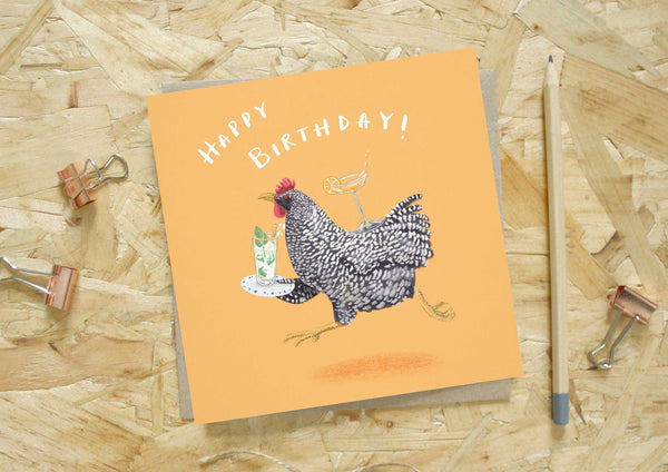 Happy Birthday Chicken drinks - Card by Every Goose