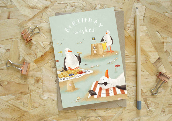 Birthday Wishes - Seagulls - Card by Every Goose