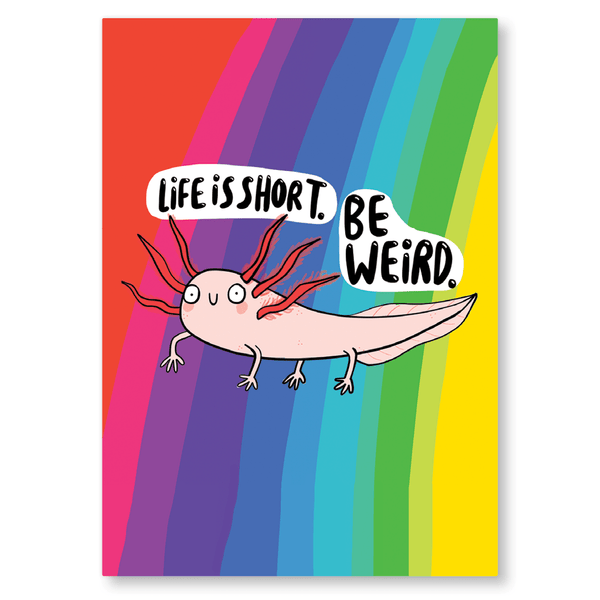 Life Is short- Be Weird POSTCARD - Whale and Bird