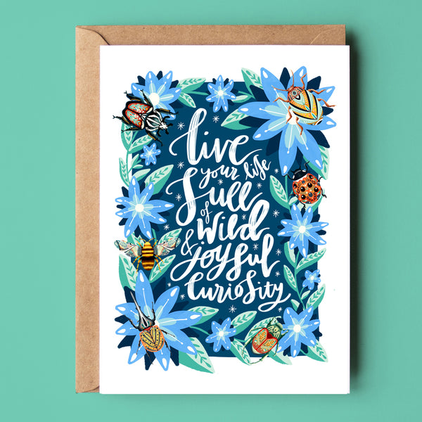 Wild and curious Life recycled card- Sunshine Bindery