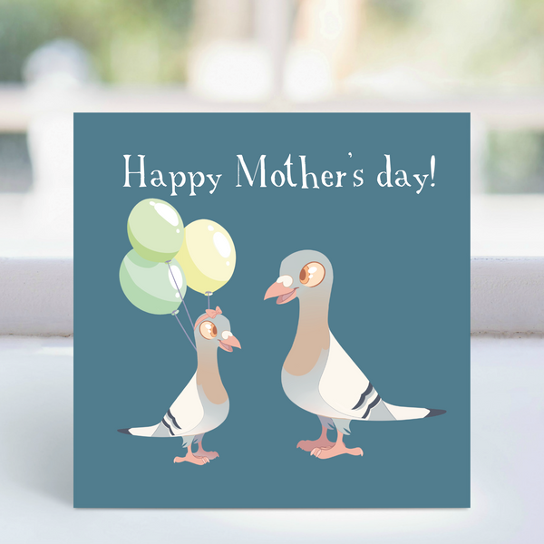 Mothers Day Card - Lisa pigeon blue
