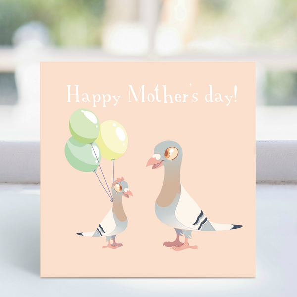 Mothers Day Card - Lisa pigeon peach