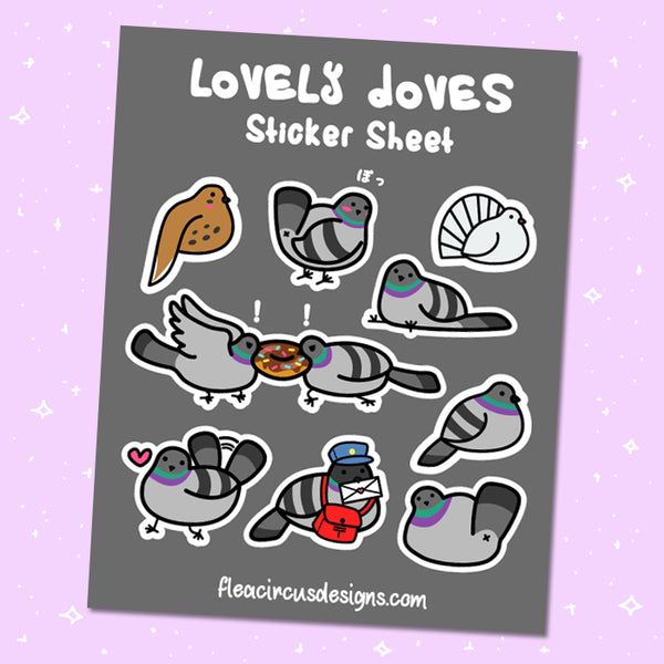 Pigeon Sticker Sheet - Flea Circus