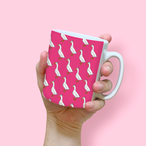 Runner Duck pattern pink Mug