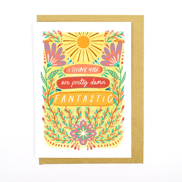 Pretty damn fantastic recycled card- Sunshine Bindery