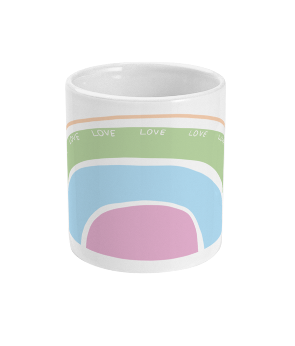LIttle Green Pigeon - 11oz Mug - love rainbow