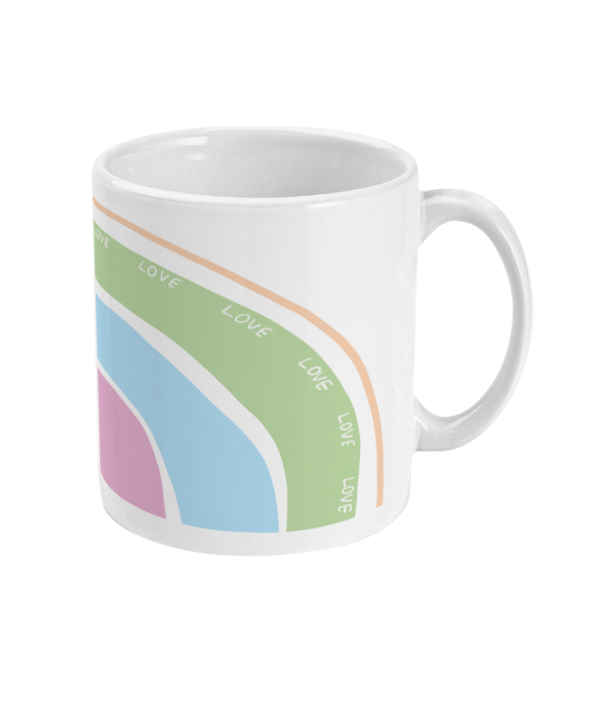 LIttle Green Pigeon - 11oz Mug - love rainbow