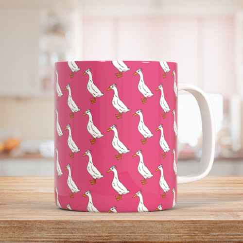 Runner Duck pattern pink Mug