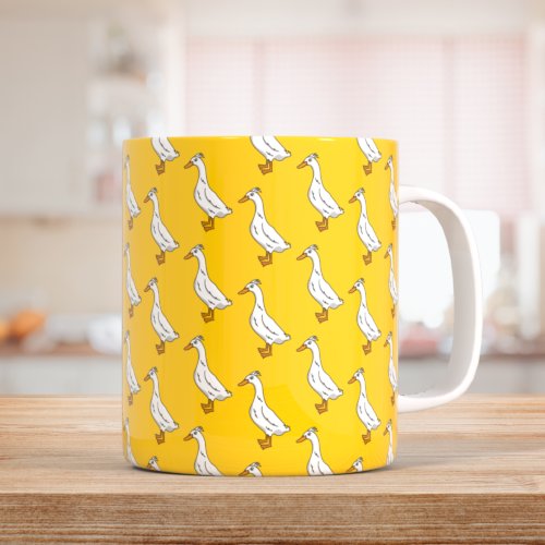 Runner Duck pattern yellow Mug