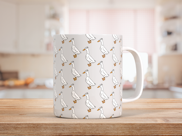 Runner Duck Pattern Grey mug