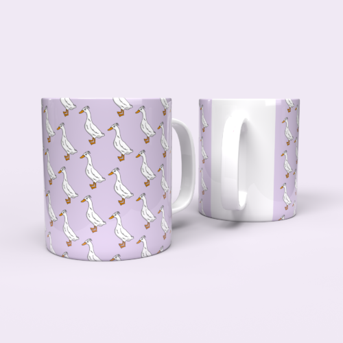 Runner Duck pattern Lilac Mug