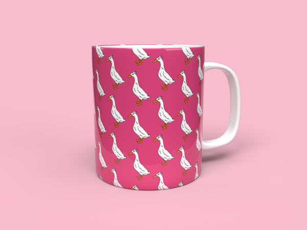 Runner Duck pattern fuchsia pink Mug