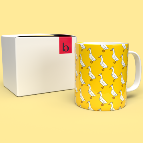 Runner Duck pattern yellow Mug