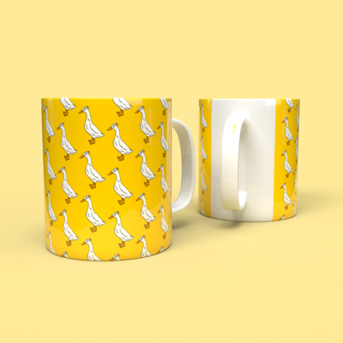 Runner Duck pattern yellow Mug