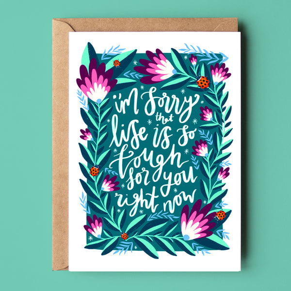 Sorry that life is so tough right now, recycled card- Sunshine Bindery