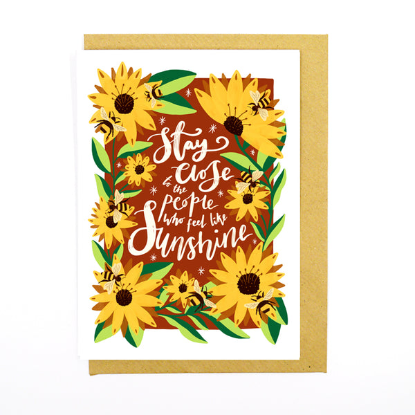 Stay close to sunshine recycled card- Sunshine Bindery