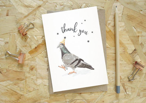 'Thank you' pigeon  Card by Every Goose