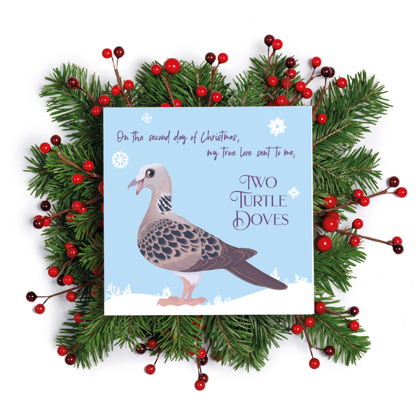 12 Birds of Christmas - Two Turtle Doves Card