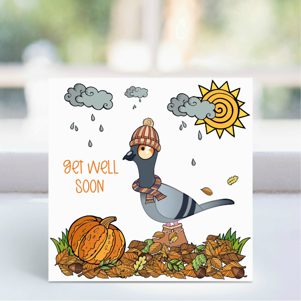 Under the weather - Get well soon card LGP