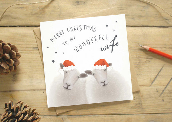 Christmas Card - Sheep Wonderful WIfe - Every Goose