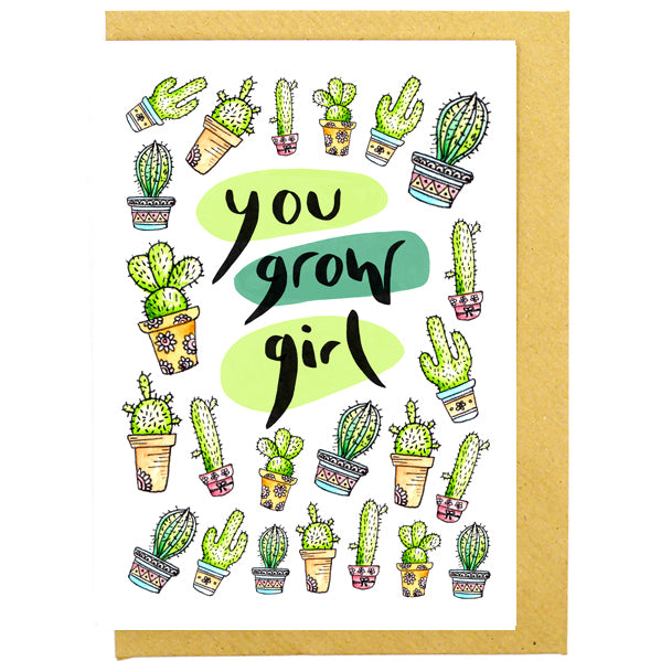 You grow girl! ,recycled card- Sunshine Bindery