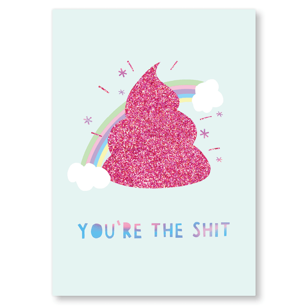 You're the shit! POSTCARD - Whale and Bird